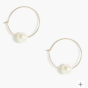 NWT J. CREW HOOP EARRINGS WITH STATEMENT PEARL